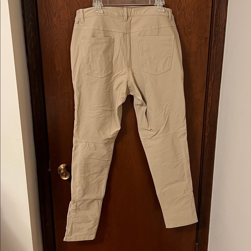 Lululemon ABC Slim Fit Trench Khaki 5 Pocket Pant Utilitech 34x32 - Picture 2 of 4